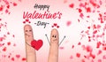 Happy finger couple in love celebrating ValentineÃ¢â¬â¢s day